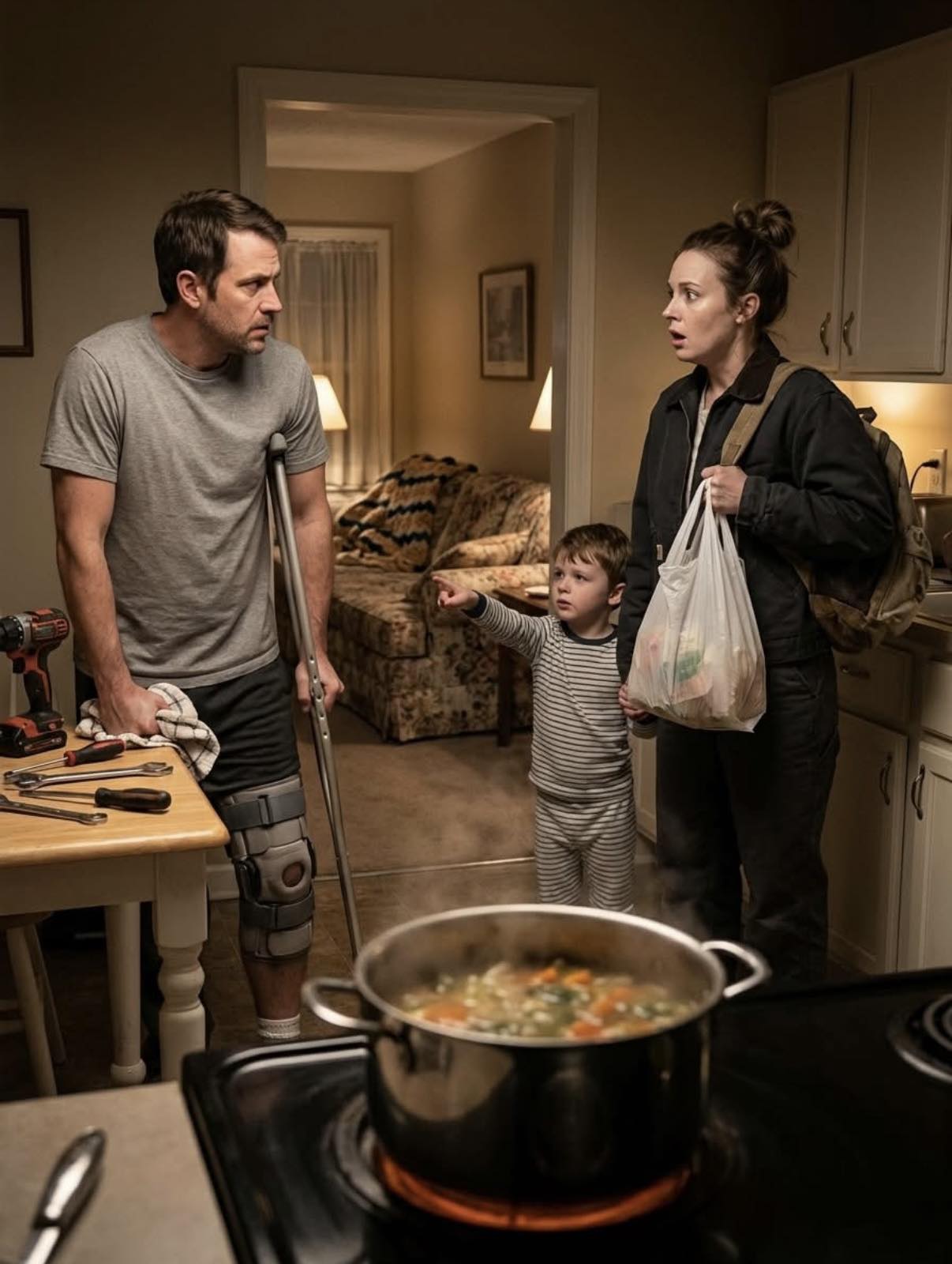 Przyjęłam na noc bezdomnego mężczyznę, który nosił ortezę na kolano, ponieważ mój syn nie mógł oderwać od niego wzroku, gdy było zimno.