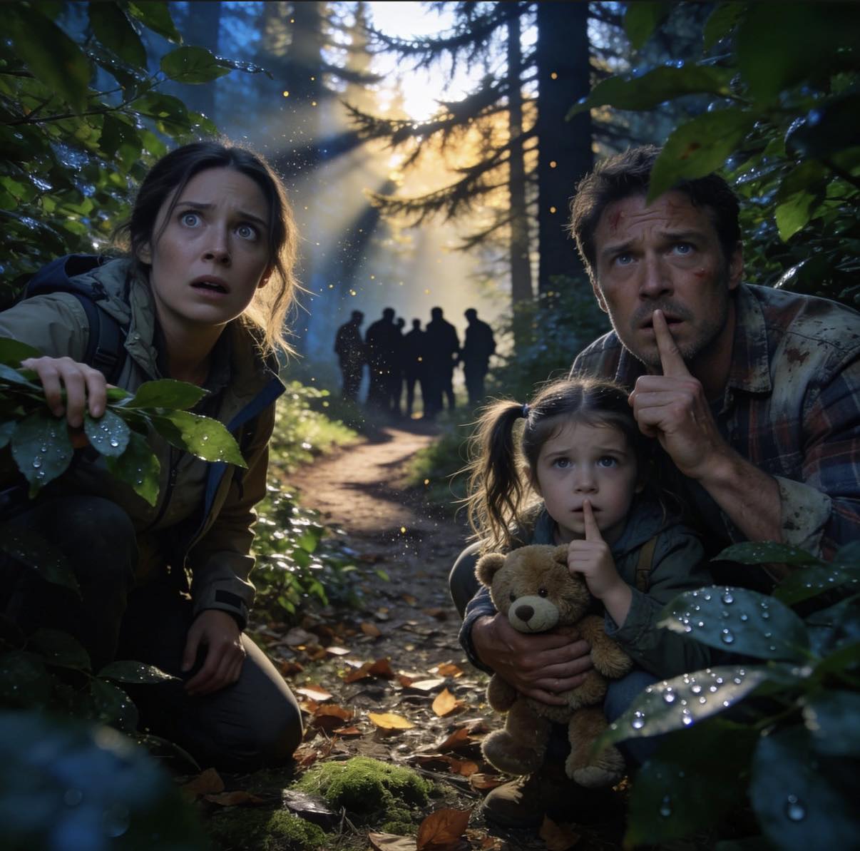 Podczas wędrówki z moim mężem i naszą pięcioletnią córką, mój mąż nagle zatrzymał się i rozejrzał nerwowo dookoła.