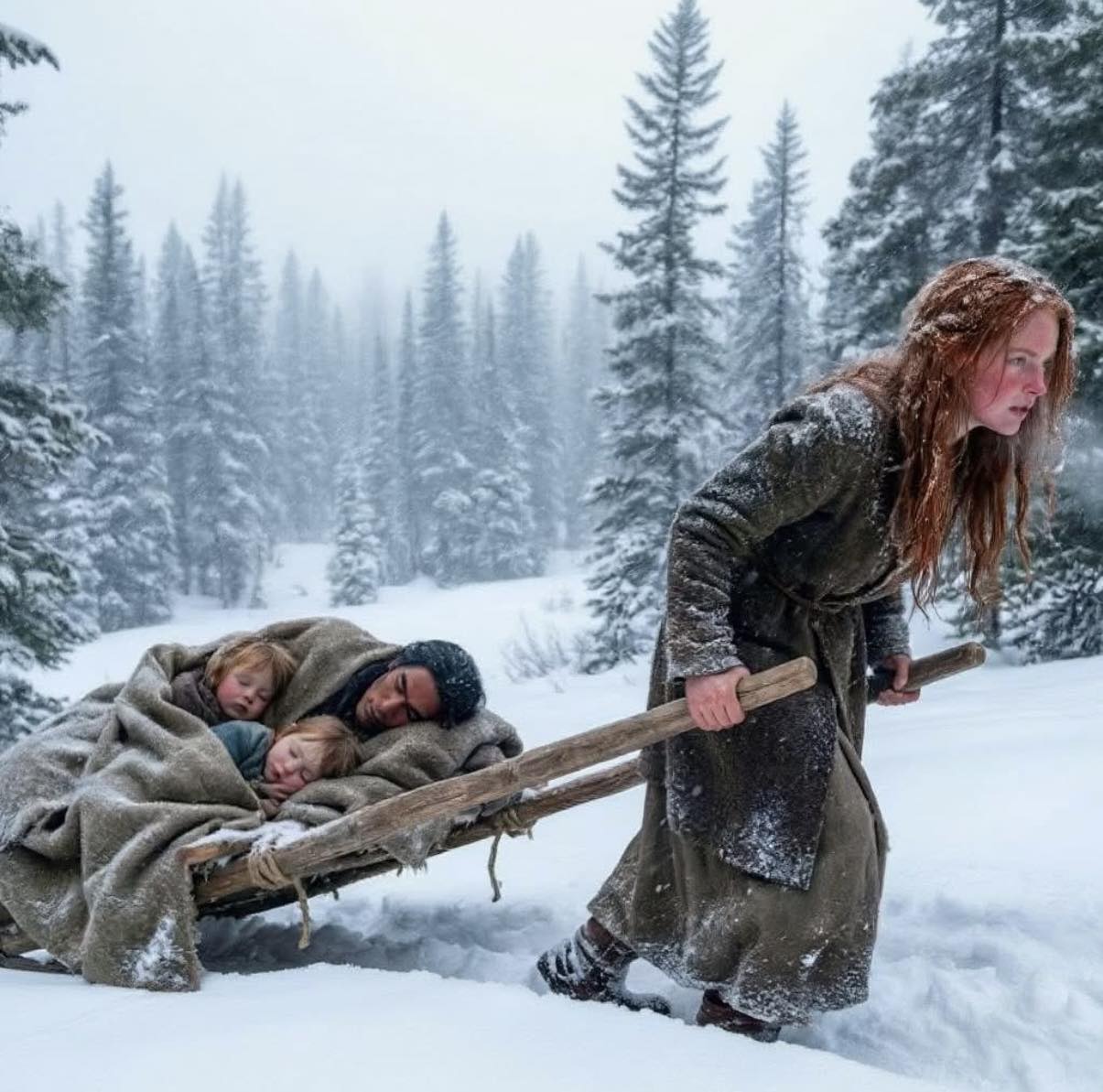 URATOWAŁA ZAMROŻONEGO NIEZNAJOMEGO I JEGO CÓRKĘ BLIŹNIACZKĘ Z BURZY ŚNIEŻYCEJ — A PÓŹNIEJ DOWIEDZIAŁA SIĘ, ŻE BYŁ ON TAJEMNYM DZIEDZICEM APACHÓW