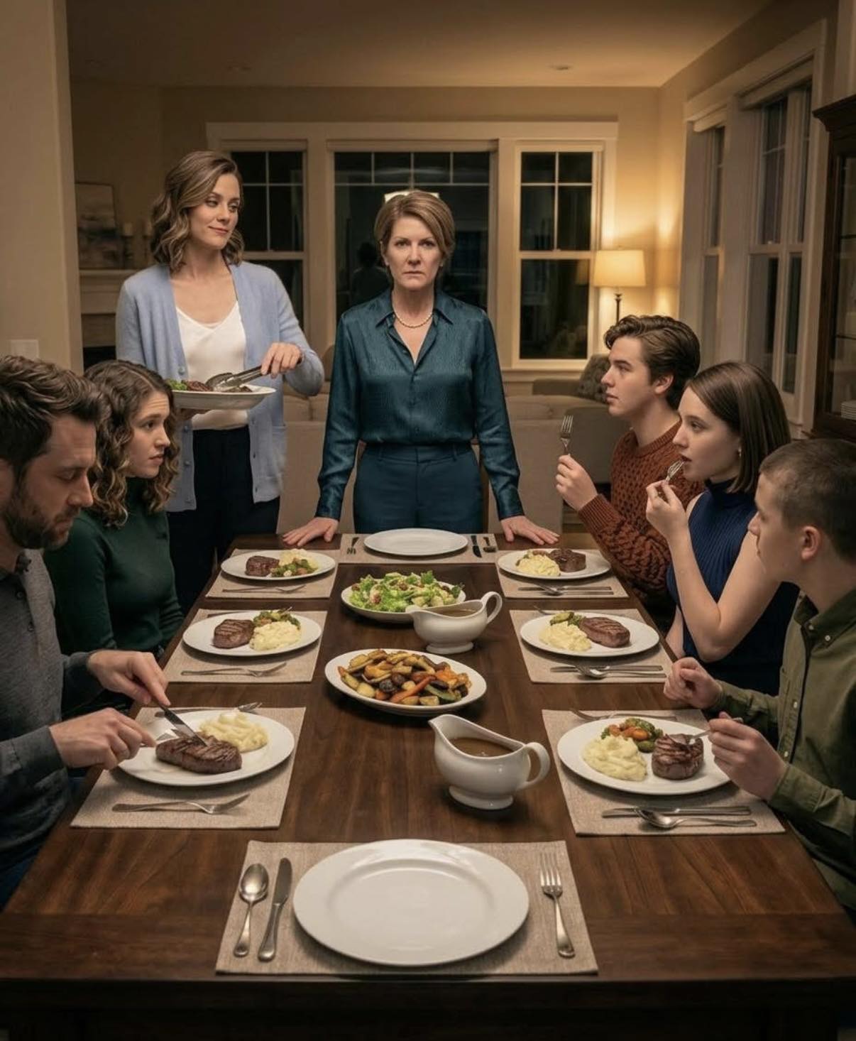 „Tylko dla rodziny” – powiedziała moja synowa, serwując steki wszystkim oprócz mnie.