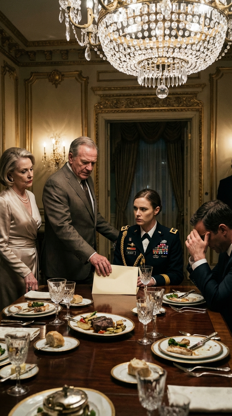 Nigdy nie powiedziałam mężowi, że mój tata ma akcje firmy swojego ojca warte 8 miliardów dolarów. Myślał, że jestem spłukana. Pewnego wieczoru zabrał mnie na kolację do swoich rodziców. Chciałam zobaczyć, jak potraktowaliby biednego żołnierza. Potem przesunęli kopertę po stole…