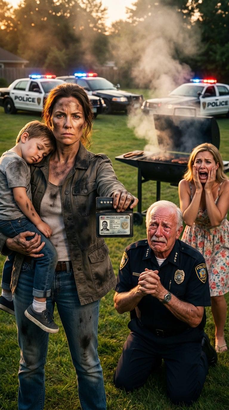 Nigdy nie powiedziałem mojej szwagierce, że jestem czterogwiazdkowym generałem. Dla niej byłem po prostu „żołnierzem porażki”, podczas gdy jej ojciec był komendantem policji. Na rodzinnym grillu zobaczyłem, jak mój medal Srebrnej Gwiazdy rzucony prosto w rozżarzone węgle. Mój ośmioletni syn wrzasnął: „Ciocia Sarah ukradła go z szafki!”. Odpowiedź nadeszła natychmiast – okrutny policzek w twarz. „Zamknij się, ty wścibski bachorze”. Upadł na ziemię, nieprzytomny. Nie przestawała. „Mam dość tej fałszywej chwały. Medal za porażkę”. Zadzwoniłem na policję. Śmiała się, aż jej ojciec uklęknął i błagał o wybaczenie.