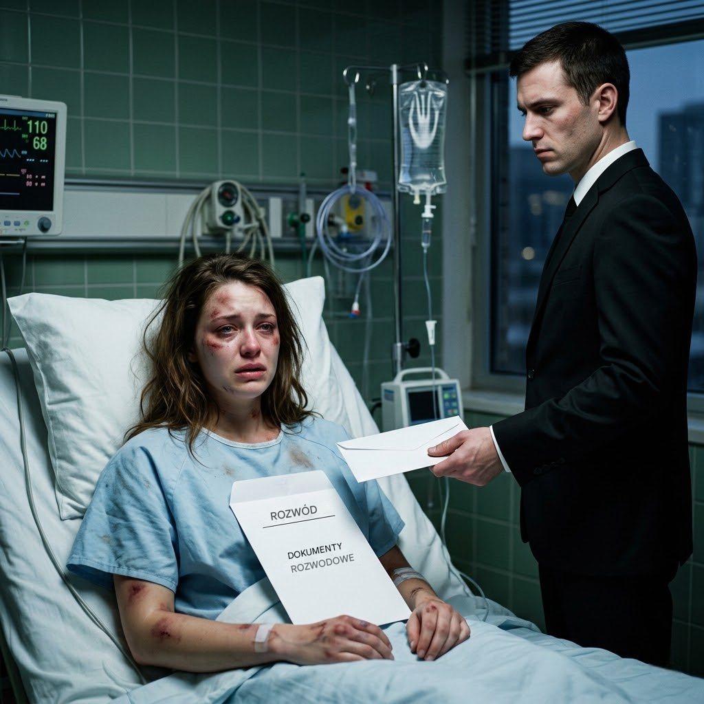 Oddałam nerkę mężowi – nacięcie wciąż piekło, bandaże nawet nie zostały zdjęte – kiedy rzucił papiery rozwodowe na moje szpitalne łóżko. „Dzięki” – powiedział chłodno. „Teraz jesteś bezużyteczna”. Ale nie płakałam. Właściwie się uśmiechnęłam… Bo już wiedziałam coś, czego on nie wiedział…
