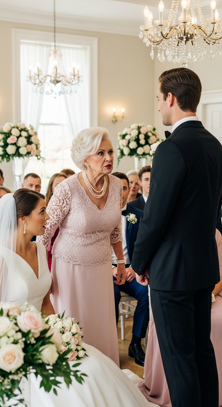 Na moim ślubie moja matka wstała i krzyknęła: „Ten mężczyzna nie jest dla ciebie wystarczająco dobry!” — ale odpowiedź mojego narzeczonego była tak mocna, że ​​wyszła zawstydzona
