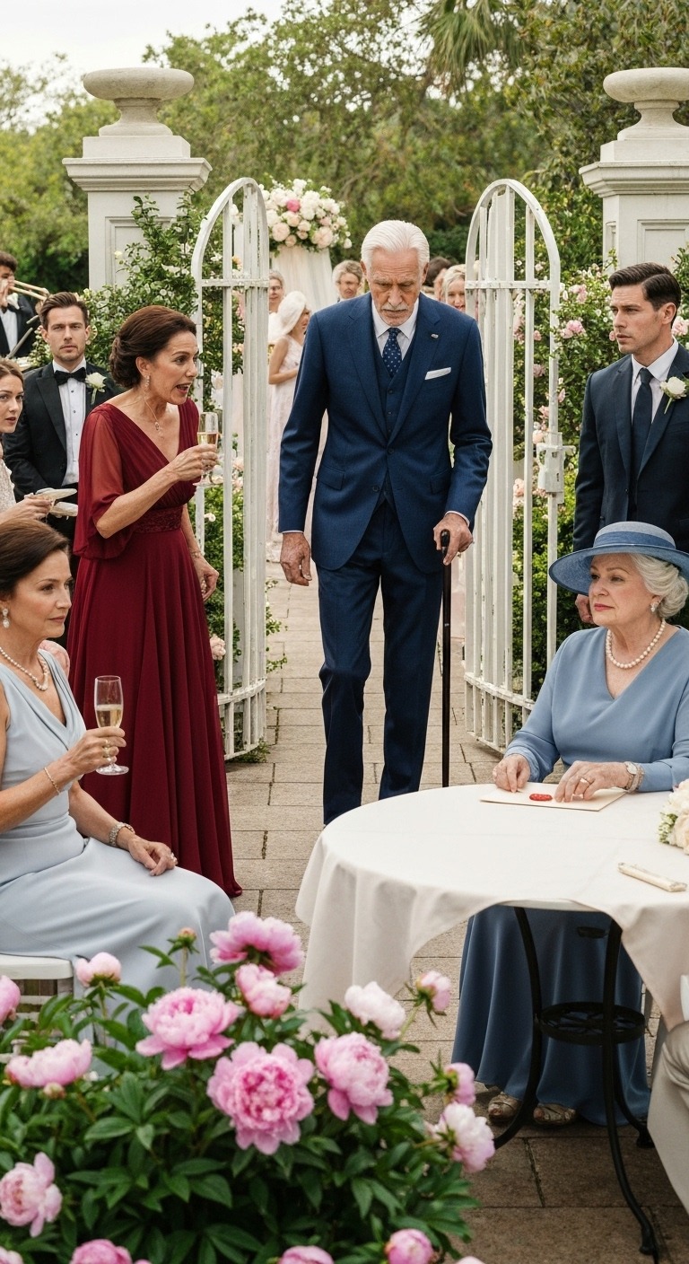 Moja synowa ostrzegła mnie, żebym nie „przyciągała uwagi” na weselu. Siedziałam cicho pod drzewem – aż jeden z jej gości nazwał mnie „założycielem firmy”.