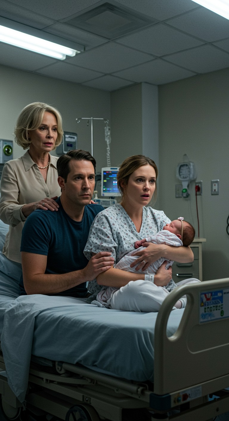 Teściowa nagle oznajmiła: „To dziecko tak naprawdę nie pochodzi z naszej rodziny”. W pokoju zapadła cisza. Mój mąż wyglądał na zszokowanego. Uśmiechnęłam się tylko. Wtedy wszedł lekarz z wynikami i powiedział: „Musisz coś wiedzieć”.