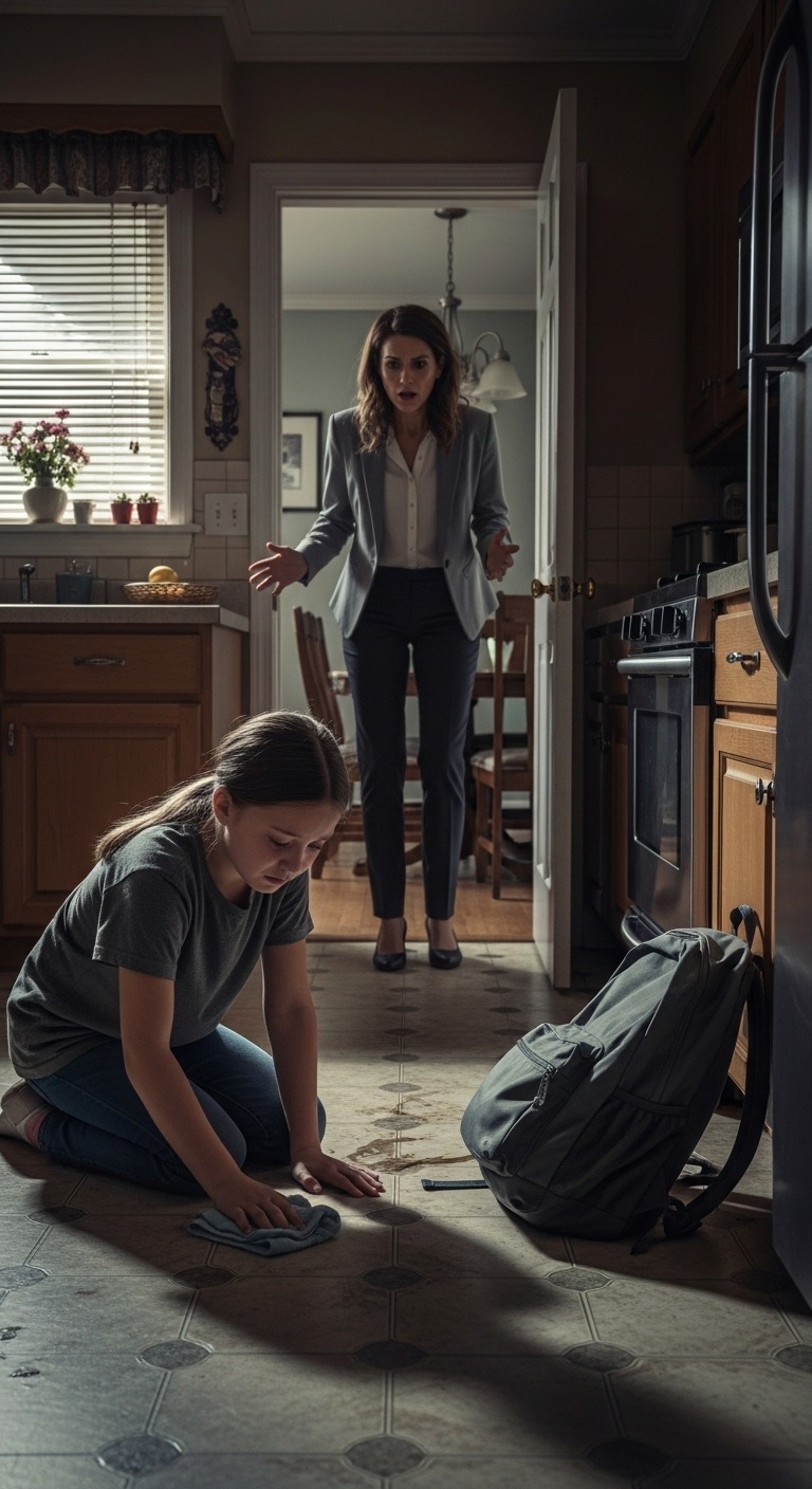 Późnym wieczorem, tuż po zostawieniu córki u mamy, zadzwonił telefon. „Proszę natychmiast przyjechać”. Kiedy przyjechałem, radiowozy już stały na zewnątrz. Mama płakała. „Kiedy pani córka odpoczywała, zobaczyłem…”. Detektyw pokazał mi coś na telefonie i ugięły się pode mną kolana.