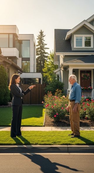 „Twoja chata szpeci krajobraz” – krzyknęła moja nowa, bogata sąsiadka. „Modernizuj się albo się wynoś!”. Wykorzystała wspólnotę mieszkaniową, żeby zmusić mnie do zburzenia własnego domu. Nie miała pojęcia, że ​​35 lat temu to ja ustalałem te zasady.