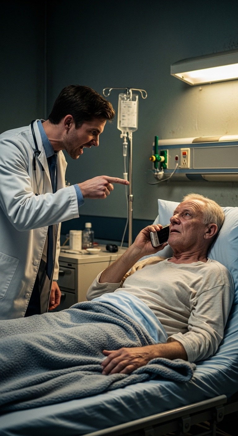 Usłyszałam, jak pielęgniarka oddziałowa szepcze do swojego syna lekarza: „Wyprowadźcie tego staruszka”. Kilka minut później wpadł jak burza, groził mi i sfałszował moją dokumentację medyczną. Myślał, że jestem po prostu bezbronną pacjentką. Nie wiedział, że jestem właścicielką szpitala. Kiedy pisał z uśmieszkiem, zadzwoniłam…