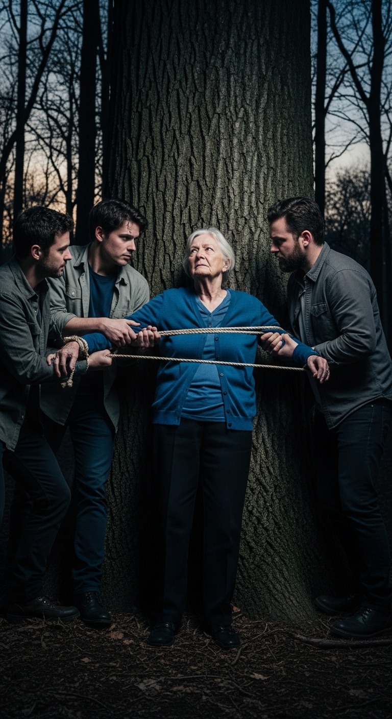 Moje chciwe dzieci zostawiły mnie przywiązaną do drzewa w lesie, żebym umarła za mój spadek. Nie liczyły na to, że znajdzie mnie mała dziewczynka, ani na niespodziankę, którą miałam w testamencie.