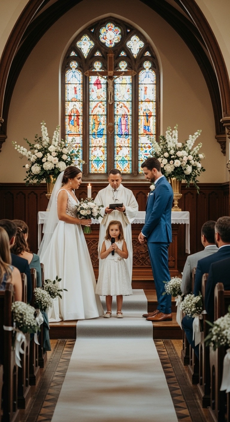 Moja siedmioletnia córka przerwała mój ślub. Ze łzami w oczach wzięła mikrofon i obnażyła potwora, jakim naprawdę był mój narzeczony.