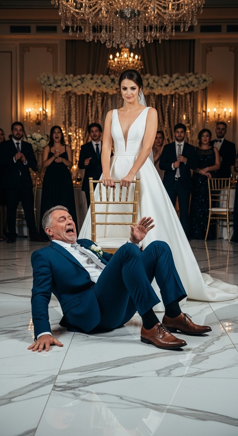 Na weselu mojego jedynego syna moja nowa synowa próbowała posadzić mnie przy cateringu. Kiedy próbowałem zająć należne mi miejsce wśród rodziny, uśmiechnęła się i na oczach wszystkich wyciągnęła mi krzesło spod nóg, gdy siadałem. Nie zdawała sobie sprawy, że jej własny ojciec, człowiek, któremu uratowałem życie, właśnie wszedł i zobaczył całą sytuację.