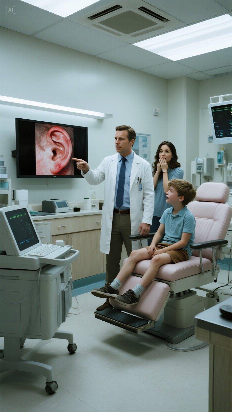 Ostatnio mój 6-letni syn ciągle narzekał: „Mamo, boli mnie ucho”. Zabrałam go do laryngologa, a twarz lekarza nagle spoważniała. „Proszę pani, musi pani to natychmiast zobaczyć”. Spojrzałam na monitor i zamarłam. Bez wahania pobiegłam na policję.