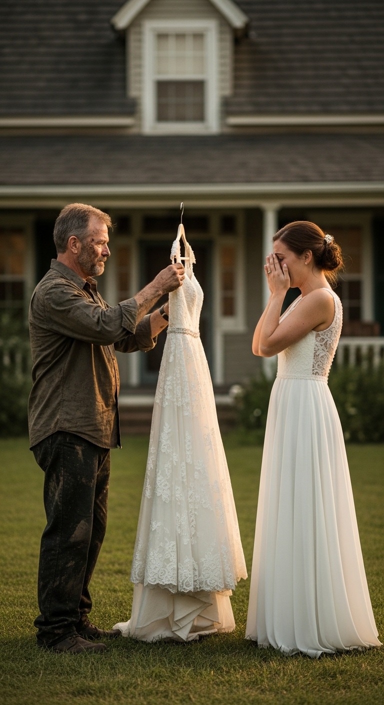 Planowałam założyć suknię ślubną mojej zmarłej matki, aby uczcić jej pamięć. Ale rano w dniu ślubu moja zazdrosna macocha wyrzuciła bezcenną pamiątkę, nazywając ją „gratem”. Nie miała pojęcia, że ​​mój ojciec wszystko podsłuchał i już tego żałowała.