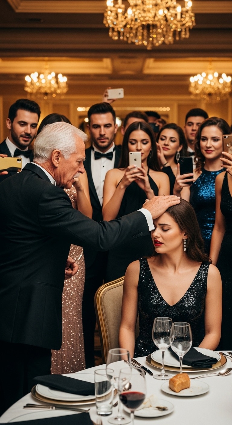 Na urodzinach mojego ojca uderzył mnie i krzyknął: „Zhańbiłeś naszą rodzinę. Nie ma cię w testamencie”. Salę wypełnił śmiech, gdy goście wszystko filmowali. Wyszłam ze łzami w oczach. Następnego ranka w moich drzwiach pojawiła się grupa prawników. „Proszę pani, pani prawdziwy ojciec szuka pani od 35 lat”. Potem pokazali mi dokument, który zmienił wszystko…