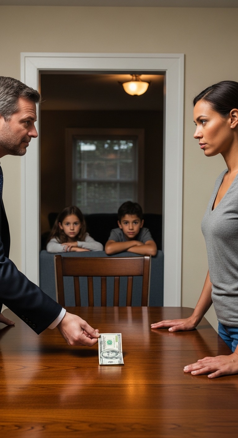 „Mam pięć dolarów. Mam nadzieję, że to wystarczy” – powiedział mój mąż, wychodząc, zostawiając mnie i dzieci dla swojej nowej miłości. Uważał się za sprytnego, potajemnie sprzedając nasz dom przed ucieczką za granicę. Jednak podczas kontroli paszportowej zatrzymał go funkcjonariusz – i jego wymarzona podróż zakończyła się w areszcie. To, co wydarzyło się później, pochodziło jednak od osoby, której najbardziej ufał.