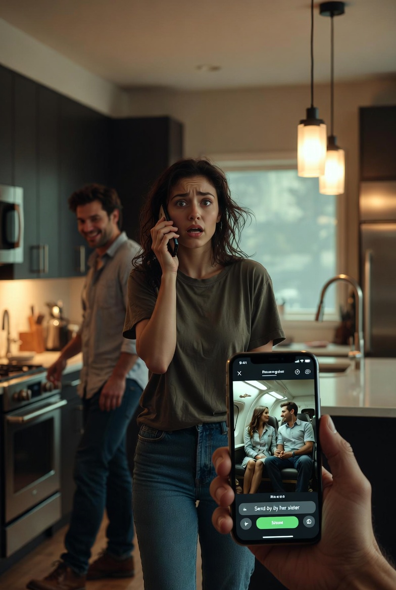 Zadzwoniła do mnie moja siostra, pilotka. „Muszę cię o coś dziwnego zapytać. Twój mąż… jest teraz w domu?” „Tak” – odpowiedziałam – „siedzi w salonie”. Jej głos zniżył się do szeptu. „To nie może być prawda. Bo właśnie go obserwuję z inną kobietą. Właśnie wsiedli na mój samolot do Paryża”. Właśnie usłyszałam, jak drzwi za mną się otwierają.