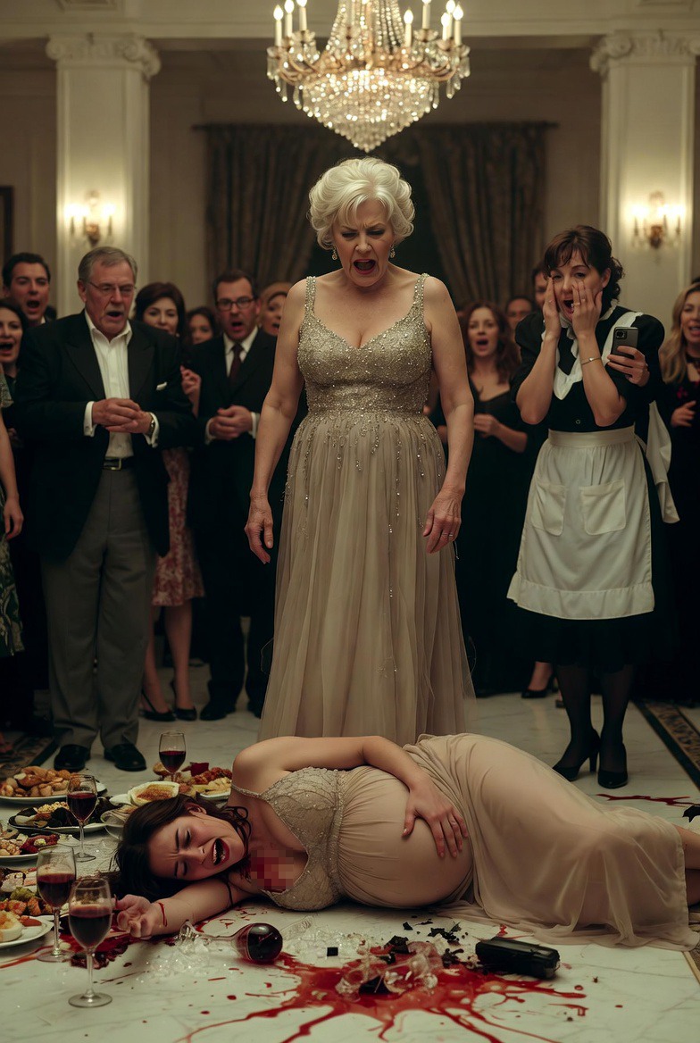 Przypadkowo wylałam kroplę sosu na importowany włoski obrus. Moja teściowa krzyknęła: „Niezdarny głupcze! Zapłacisz za to!”. Szok wywołał natychmiastowy poród i upadłam, pociągając za sobą całą ucztę. Kiedy wiłam się w mieszaninie jedzenia i krwi, spojrzała na mnie zimno. „Zrobiła to celowo, żeby zepsuć mi przyjęcie” – zadrwiła. Przeszła tuż nad moim ciałem, a jej kolejny rozkaz do pokojówki sprawił, że goście zamarli w milczeniu…