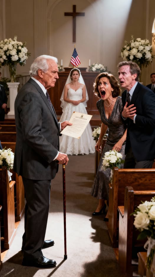 Nikt nie stał przy mnie na moim ślubie – nawet moja mama. Byłam gotowa wyjść, kiedy mój mąż podniósł telefon i powiedział: „Dziadek jest tutaj”. Drzwi się otworzyły… i nagle wszyscy wstali…