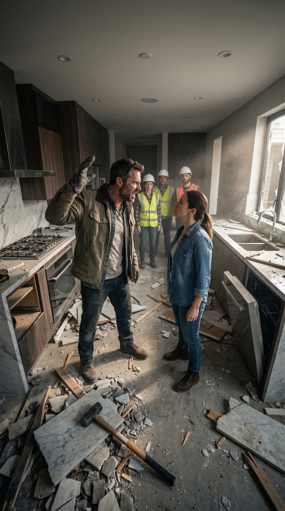 Wróciłem wcześniej z pracy i zastałem ojczyma niszczącego moją kuchnię za 90 000 dolarów młotem kowalskim, podczas gdy ekipa mojej siostry wyrywała mi szafki na wymiar. Kiedy próbowałem ich powstrzymać, uderzył mnie w moim własnym salonie, ale to, co zrobiłem później, sprawiło, że stracili wszystko…