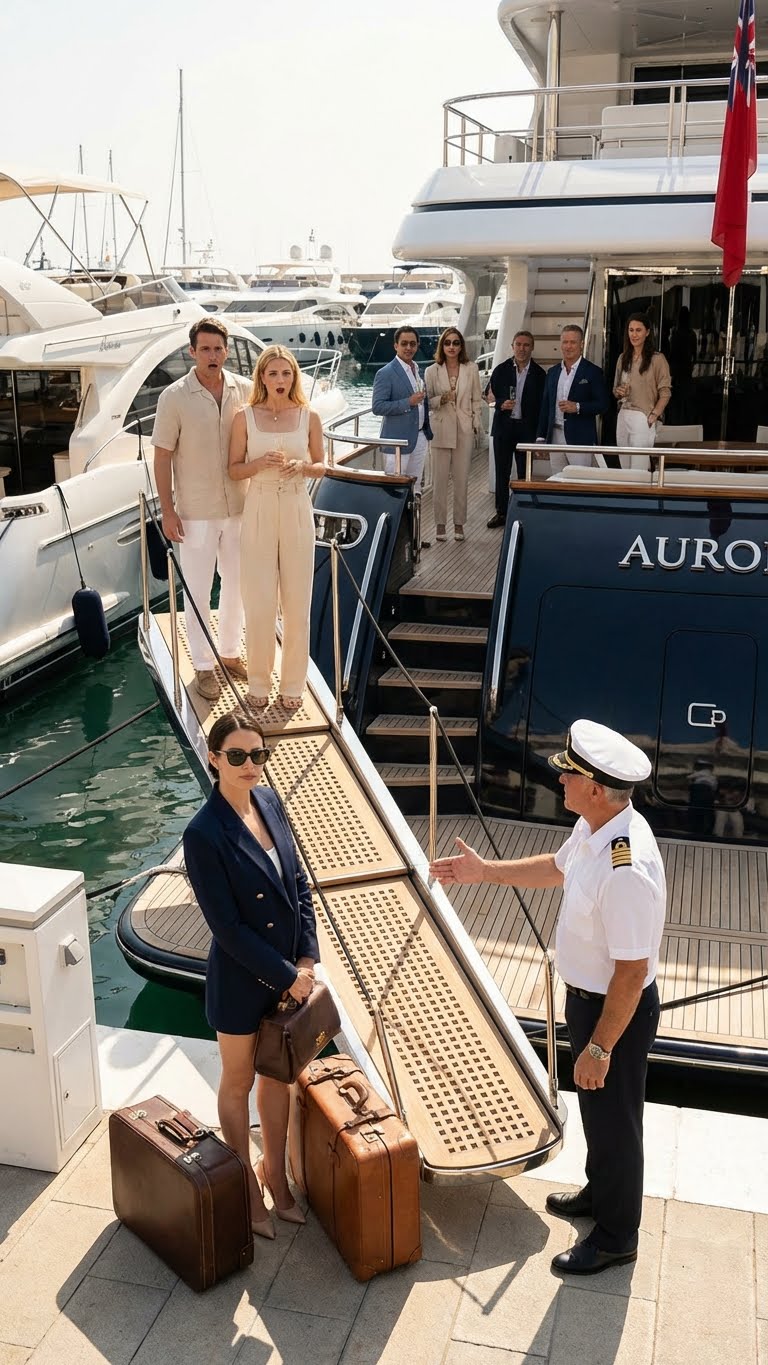 Siostra mojego męża powiedziała: „Nie pasujesz do tego rejsu”. Wykreśliła moje nazwisko z listy gości i zastąpiła mnie swoją instruktorką jogi. Przy wejściu na pokład uśmiechnęła się złośliwie: „Idź do domu”. Wszyscy odwrócili wzrok – nawet mój mąż. Ale potem załoga zwróciła się do mnie i powiedziała: „Witamy na pokładzie, właścicielu”.