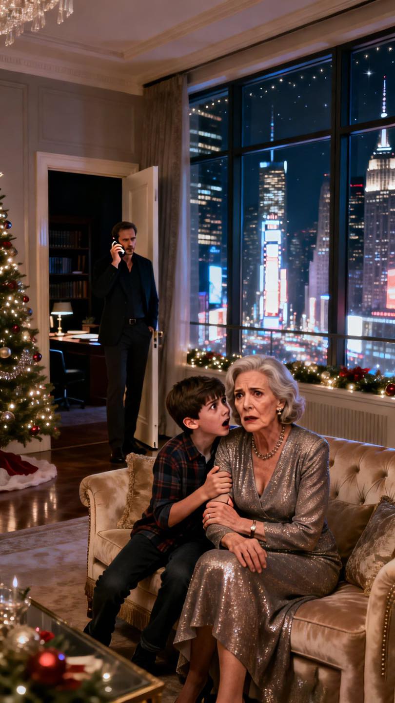 Podczas kolacji sylwestrowej mój syn wyszedł „odebrać służbowy telefon”. Wnuk poszedł za nim, a potem pobiegł z powrotem, blady i drżący. „Babciu, musimy natychmiast wyjść. Słyszałem, jak tata o tobie mówił”. Piętnaście minut później wkroczyła policja…