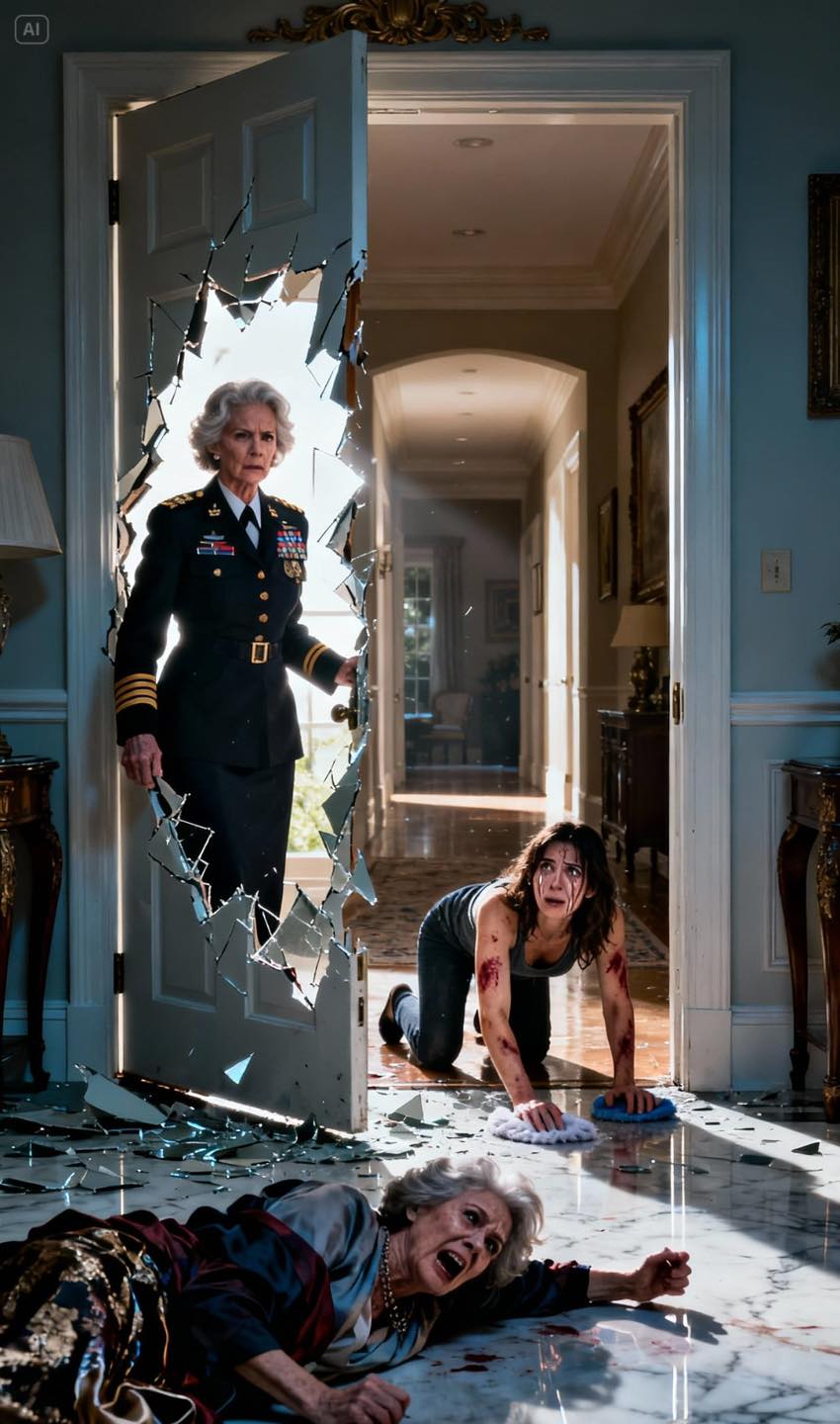 „Mamo, proszę, przyjedź po mnie…”. Kiedy połączenie ucichło, nie zadzwoniłam na policję; zadzwoniłam na swój oddział. Jej teściowa stała w drzwiach, arogancka i zadufana w sobie. „Jest teraz mężatką. To prywatna sprawa rodziny”. Spojrzałam na nią oczami, które widziały pola walki, i odpowiedziałam: „Już nie”. Wyważyłam drzwi kopniakiem taktycznym. Widząc córkę szorującą własną krew z płytek, wiedziałam, że to nie małżeństwo; to obóz tortur. Myśleli, że mają do czynienia z bezbronną staruszką. Mieli się dowiedzieć, dlaczego moi wrogowie nazywają mnie „Żelaznym Generałem”, a ja autoryzowałam atak na pełną skalę.