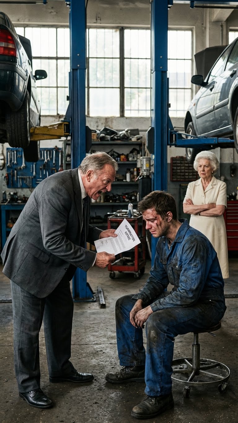 Zostałem zwolniony za naprawę samochodu biednej staruszki za darmo. „Dlatego nadal jesteś biedna!” – zadrwił mój szef. Wróciłem do domu spłukany i zrezygnowany. Kilka dni później zadzwonił nieznany numer. „Mam dla ciebie ofertę pracy, ale musisz natychmiast przyjść na rozmowę kwalifikacyjną – dziś wieczorem”. Kiedy dotarłem na miejsce, to, co się stało, zmroziło mnie. To nie była rozmowa kwalifikacyjna; to był nowoczesny warsztat samochodowy, a moje nazwisko widniało na szyldzie nad drzwiami. Okazało się, że „biedna staruszka” wcale nie była biedna – była…