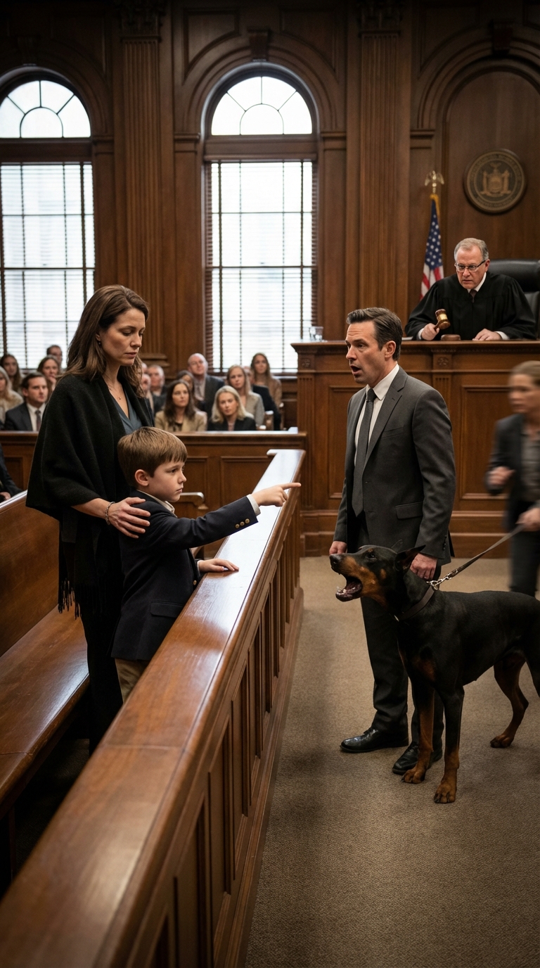 Mój mąż powiedział: „Ja biorę psa, a ty dziecko”. Jego mama roześmiała się: „Przynajmniej pies jest wyszkolony”. W dniu rozprawy mój syn podszedł do sędzi i zapytał: „Mamo, czy mogę przeczytać, co tata napisał mi wczoraj wieczorem?”. Sędzia uniósł brew. Jego prawnik zbladł. Na sali zapadła cisza.