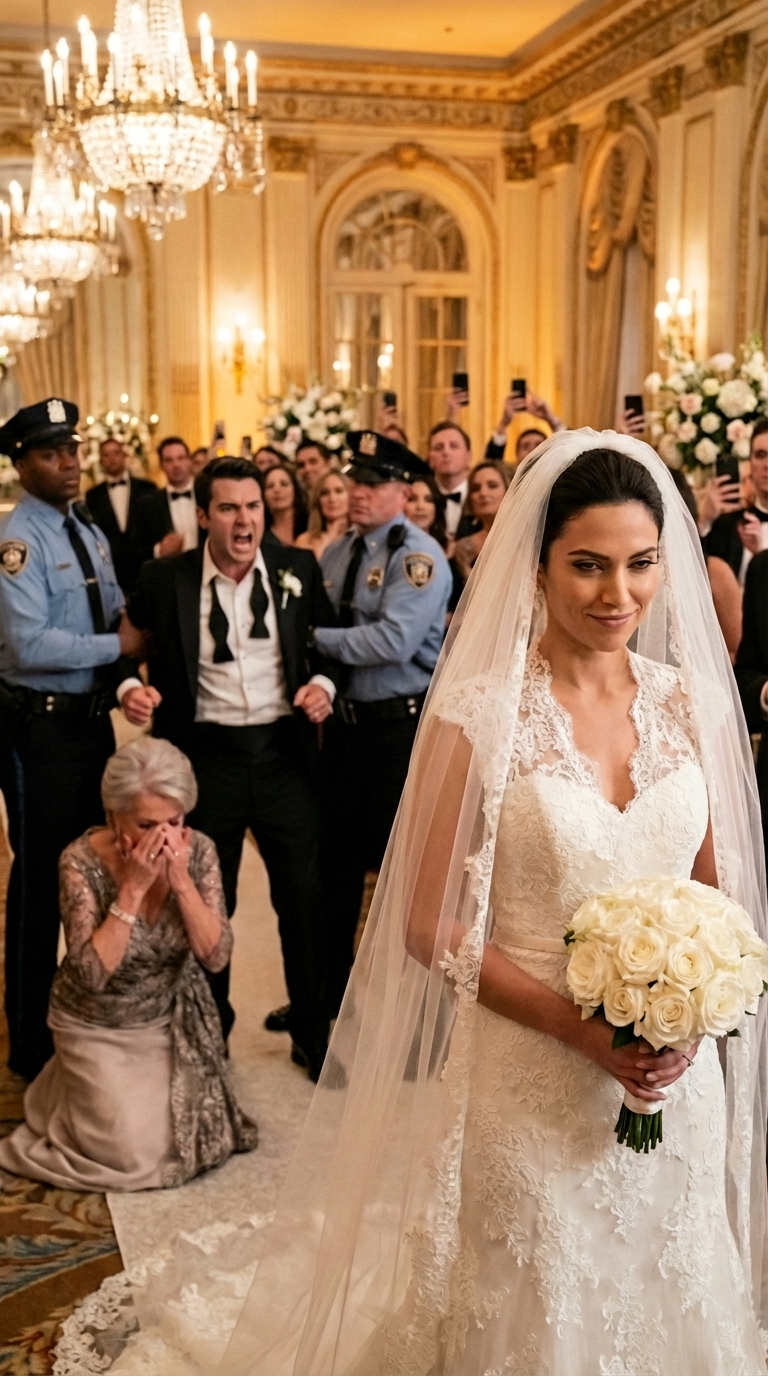 Godzinę przed ślubem usłyszałam, jak mój narzeczony szepcze do swojej matki: „Nie kocham jej. Chcę tylko pieniędzy”. Zaśmiała się: „Tylko utrzymuj ją w stanie emocjonalnym, dopóki nie dostaniemy majątku. Jest słaba”. Nie płakałam. Szłam do ołtarza z uśmiechem, trzymając ukryty mikrofon w bukiecie. Kiedy ksiądz zapytał: „Czy bierzesz tego mężczyznę?” na oczach 500 gości, to, co zrobiłam, sprawiło, że moja teściowa złapała się za piersi na samym wejściu. Spojrzenie mojego narzeczonego, gdy ochroniarze ich wyprowadzali… niezapomniane.