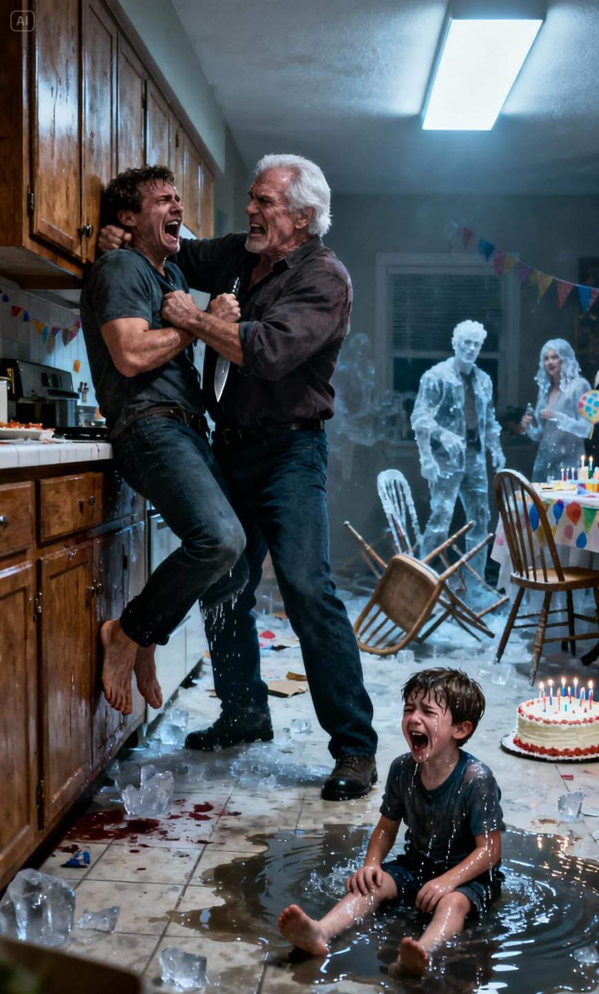 Mój zięć nie wiedział, że jestem emerytowanym generałem czterogwiazdkowym. Dla niego byłem tylko „bezużytecznym, starym ciężarem”, który musiał karmić. Na swoim przyjęciu urodzinowym zmusił mnie do jedzenia w garażu. Milczałem. Ale wtedy usłyszałem krzyk mojego pięcioletniego wnuka. Wbiegłem do środka i zobaczyłem zięcia, który trzymał głowę chłopca pod kranem w kuchni, krzycząc: „Przestań płakać, bo cię utopię!”. Woda była wrząca. Zrobiło mi się czerwono przed oczami. Wybiłem drzwi z zawiasów, złapałem zięcia za gardło i rzuciłem nim o stół. Wyciągnąłem swój stary telefon satelitarny. „Tu Eagle One. Kod czerwony. Wyślijcie ekipę ratunkową. I sprowadźcie żandarmerię – mam więźnia”.