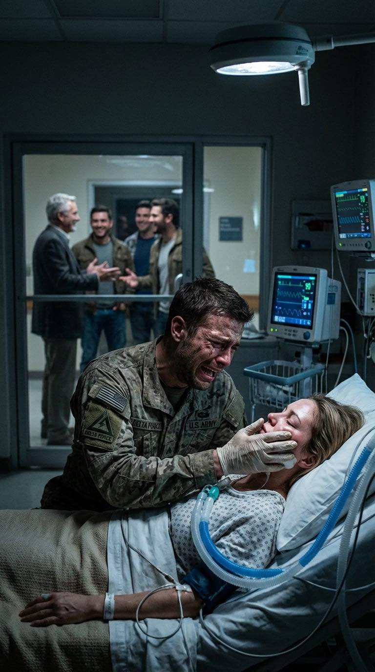 Wróciłem do domu z misji w Delcie i zastałem żonę na oddziale intensywnej terapii. Jej twarz… Nie mogłem jej rozpoznać. Lekarz wyszeptał: „Trzydzieści jeden złamań. Urazy tępe. Wielokrotne uderzenia”. Potem zobaczyłem ich przed jej pokojem – jej ojca i jego siedmiu synów – uśmiechających się, jakby właśnie coś wygrali. Detektyw powiedział: „To sprawa rodzinna. Policja nie może ich tknąć”. Spojrzałem na odcisk młotka na jej czaszce i odpowiedziałem: „Dobrze. Bo nie jestem policjantem”. „Co się z nimi stało… żaden sąd nie będzie w stanie osądzić”.