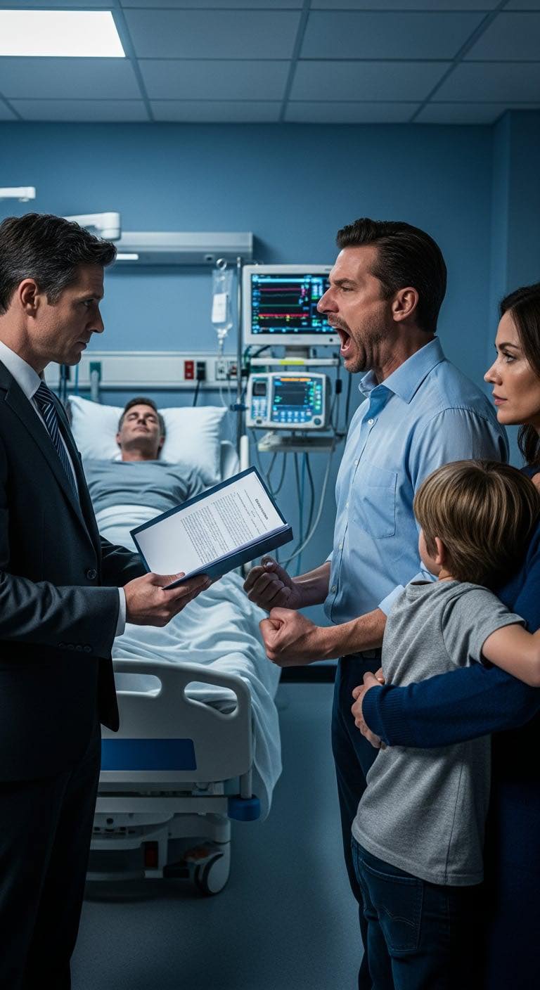 Mój mąż był w śpiączce, kiedy jego brat zażądał testu DNA, nazywając naszego syna „bękartem”, żeby ukraść spadek. Uśmiechnął się szyderczo: „Nie wygląda na Millera”. Milczałam i podpisałam papiery. Kiedy wyniki potwierdziły prawdę, uśmiechnął się ironicznie – aż do momentu, gdy prawnik ujawnił tajny dokument, który Joel podpisał kilka miesięcy temu, przez który zbladł… Wtedy ręka mojego męża poruszyła się…