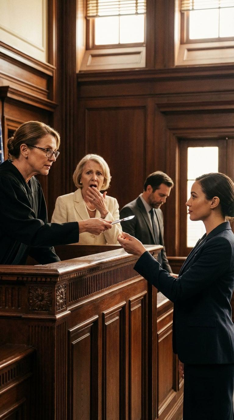 Teściowie pozwali mnie za to, że jestem fałszywym lekarzem. „Nigdy nie studiowała. Kupiła sobie ten dyplom. Jest niebezpieczna” – zadrwiła teściowa. Zachowałem spokój – po prostu patrzyłem na sędzię. Wstała z gracją. Wspólny sekret. A potem podała mi skalpel.