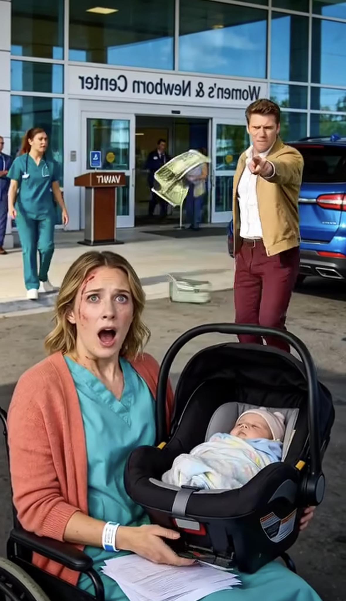 Wciąż krwawiłam i trzymałam na rękach moje nowonarodzone dziecko, gdy mąż rzucił mi 20 dolarów i odjechał samochodem, nie pozwalając mi wsiąść.