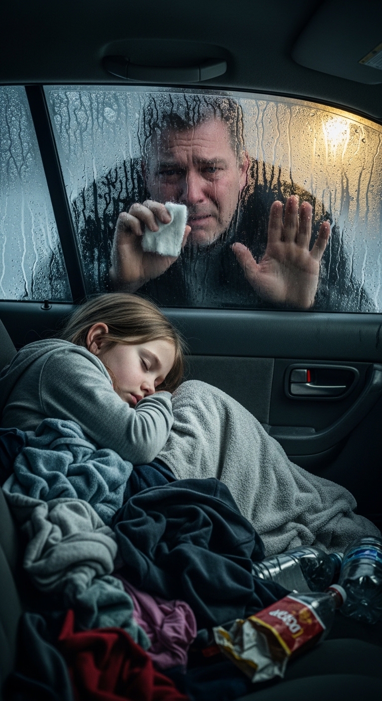 Wróciłem z pracy i zastałem córkę śpiącą w zamarzniętym samochodzie. Na drzwiach wisiała karteczka: „Jesteśmy w Palm Springs. Teraz to twój problem. Rozwiąż go”. Nie płakała. Uśmiechnęła się i powiedziała: „Tato, babcia zostawiła torbę w samochodzie. Znalazłam to”. Podała mi teczkę. Czytałem przez pięć minut, a potem zadzwoniłem do mojego prawnika i powiedziałem: „Planują mnie zabić”. Kiedy ich samolot wylądował…