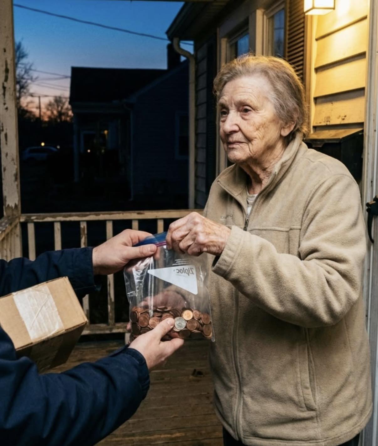 Monety w plastikowej torbie