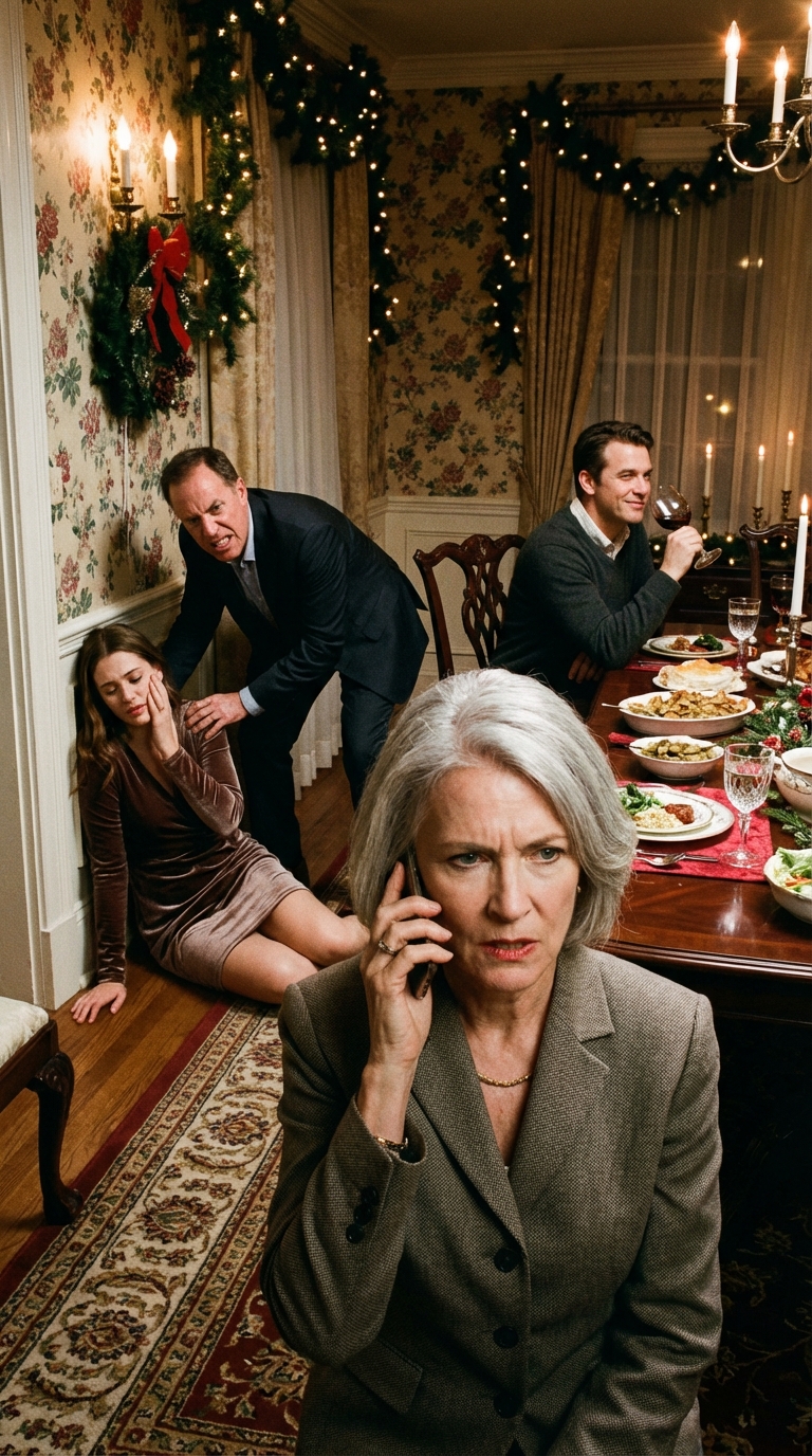 Mój zięć uderzył moją córkę w Boże Narodzenie, a jego brat uśmiechnął się i powiedział: „W końcu ktoś musiał ją nauczyć milczeć”. Wyciągnąłem telefon i zadzwoniłem pod numer, którego nie używałem od 15 lat. Nie mieli pojęcia, co właśnie wywołałem. Dwadzieścia minut później zadzwonił dzwonek do drzwi.