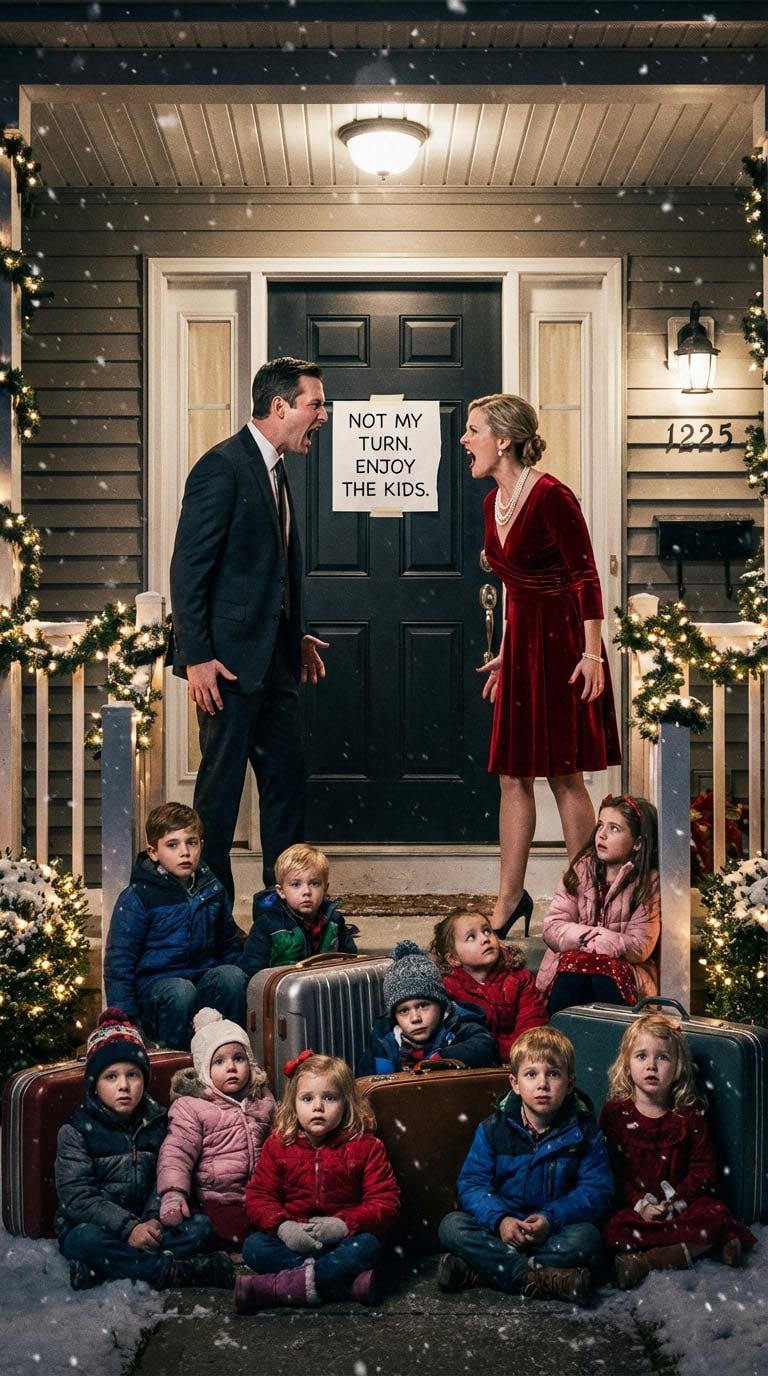 Tydzień przed świętami usłyszałam, jak mój syn mówi: „Po prostu zostaw jej całą dziewiątkę dzieci”. 24 grudnia zadzwonił: „Gdzie jesteś?”. Odpowiedziałam: „Nie czekaj na mnie – ani na prezenty, ani na catering, za który zapłaciłam”.