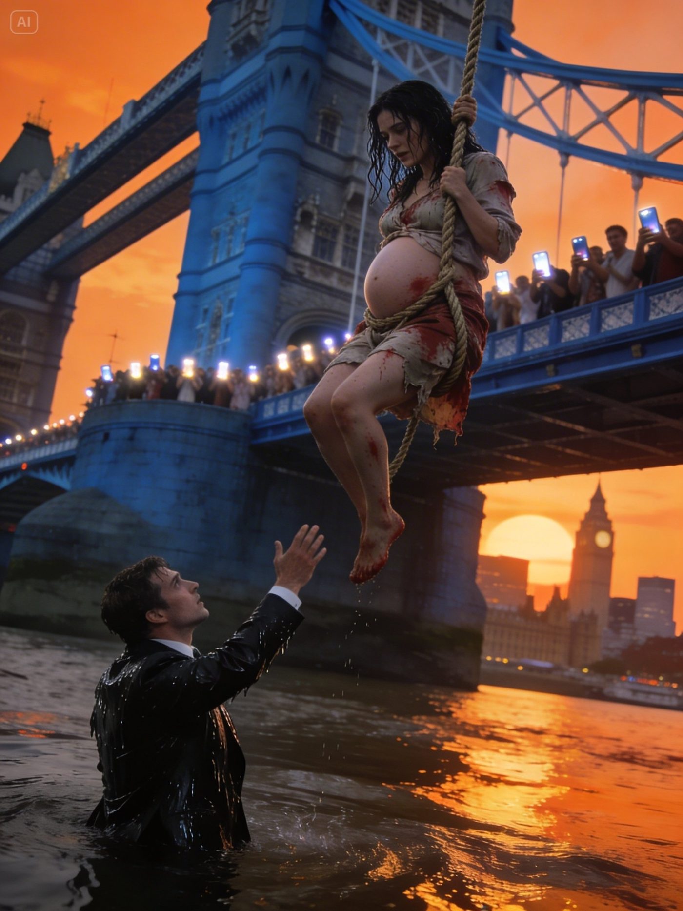 Nikt nie pomógł, gdy Adrien Cole zsunął się z mostu i miał zamiar wpaść do rzeki poniżej.