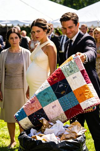 „Ta kołdra to śmieć” — moja córka pozwoliła mężowi wyrzucić mój własnoręcznie wykonany prezent na swoim baby shower — …