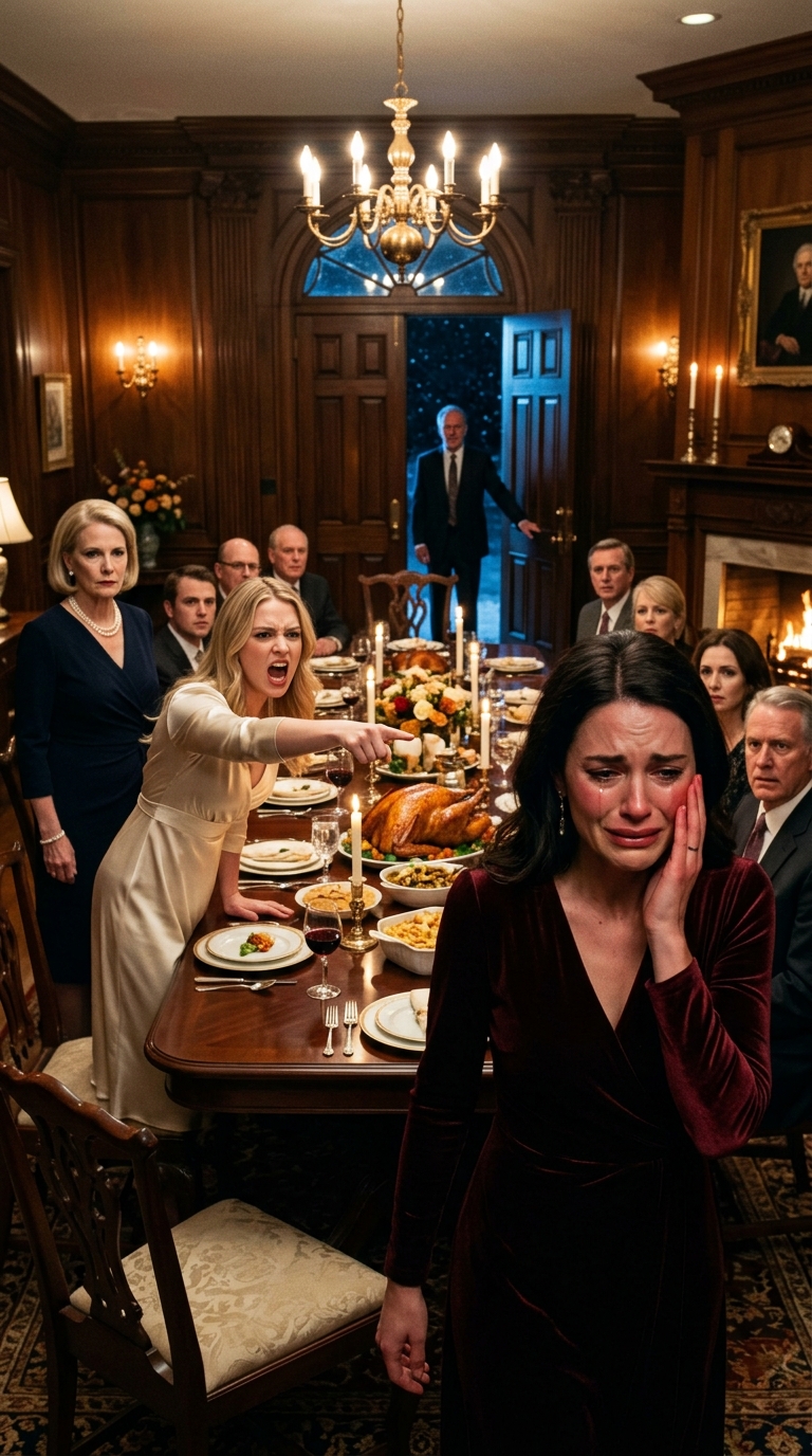 Przypadkowo minęłam siostrę podczas kolacji z okazji Święta Dziękczynienia. Na oczach 25 krewnych uderzyła mnie w twarz i krzyknęła: „Jesteś ślepa czy po prostu głupia?!”. Mama wskazała na drzwi: „Przeproś albo wyjdź”. Ojciec po prostu stał, trzymając drzwi otwarte. Wyrzucili mnie w mroźną noc, kompletnie zapominając, że to dzięki mnie mieli dach nad głową przez ostatnie 16 lat. Wyszłam bez słowa. Ale o 8:00 rano następnego dnia ich świat się zawalił…