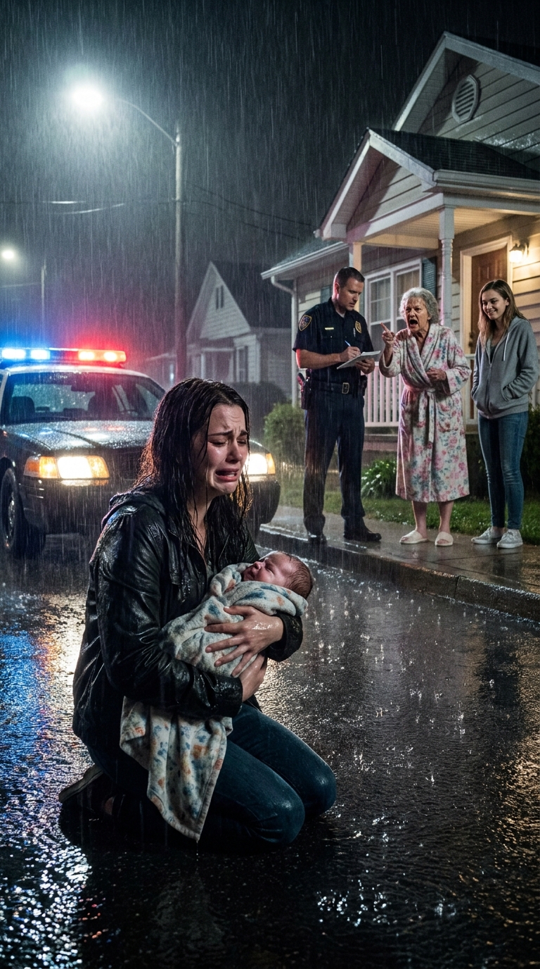 Wróciłam do domu, spodziewając się ciszy – a potem usłyszałam krzyk mojego dziecka w deszczu. Był na zewnątrz, przemoczony i trzęsący się, a moja matka stała w drzwiach i mówiła: „Nie wychowuję bękartów”. Moja siostra się roześmiała. „Słusznie ci tak”. W tym momencie coś we mnie pękło. Złapałam syna i pobiegłam w burzę… ale to, co zrobili potem, było jeszcze okrutniejsze niż zostawienie go tam.