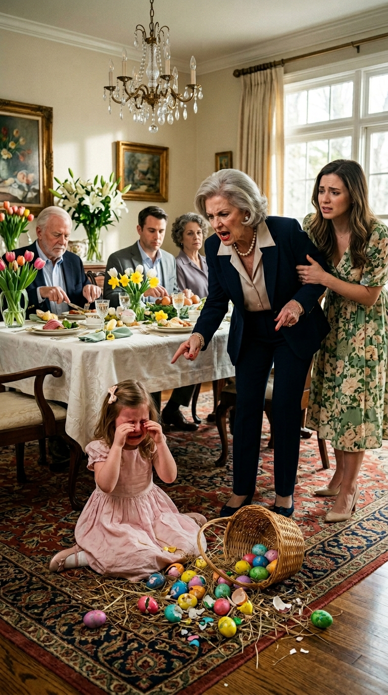 Razem z rodziną pojechaliśmy do rodziców na wielkanocny obiad. Moja czteroletnia córka z ekscytacją pobiegła, żeby usiąść przy stole. Mama natychmiast złapała ją za włosy i mocno kopnęła, krzycząc: „To dla dzieci – WYNOCHAJ!”. Kiedy próbowałam się odezwać, starsza siostra krzyknęła: „WYNOCHAJ – NIE ZNISZCZAJ OBIADÓW!”. Nie wiedzieli, że wielkanocny prezent ukryty w mojej torebce wyrzuci ich z domu na zawsze.