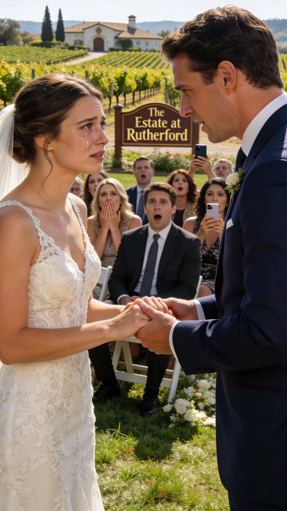 O jedenastej trzydzieści w dniu mojego ślubu wszystko było idealne – poza panem młodym. Winnica wypełniła się śmiechem, szampanem i oczekiwaniami, które czułam napływającymi zewsząd. Mój telefon milczał. Żadnych połączeń. Żadnych wiadomości. Po prostu nieobecność. I wtedy dotarła do mnie prawda – on nie przyjdzie. Stałam tam, sekundy od załamania, gdy mój szef podszedł bliżej, jego głos był niski, spokojny. „Udawaj, że jestem panem młodym”. Zanim zdążyłam odpowiedzieć, wziął mnie za rękę… i wszystko się zmieniło.