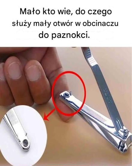 Do czego służy mały otwór w obcinaczu do paznokci?