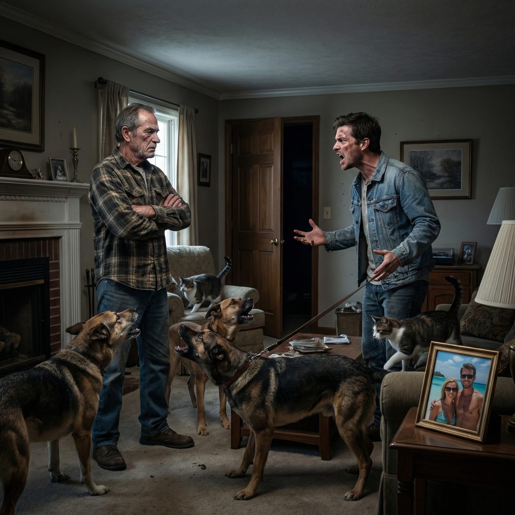 Mój syn zaprosił mnie na „rodzinny weekend”… ale kiedy przyjechałem, dom był pusty. Tylko trzy psy, dwa koty i karteczka: „Zaopiekuj się nimi”. Potem zobaczyłem ich zdjęcie w luksusowym ośrodku – „Wreszcie wolni!” – napisali. Nie zadzwoniłem. Nie narzekałem. Załatwiłem sprawę. Kiedy wrócił wściekły, domagając się odpowiedzi, powiedziałem po prostu: „To, co musiałem zrobić”. A potem… drzwi do piwnicy powoli się otworzyły.