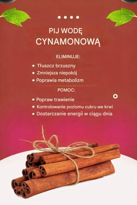 Powinieneś pić wodę cynamonową… Zobacz więcej